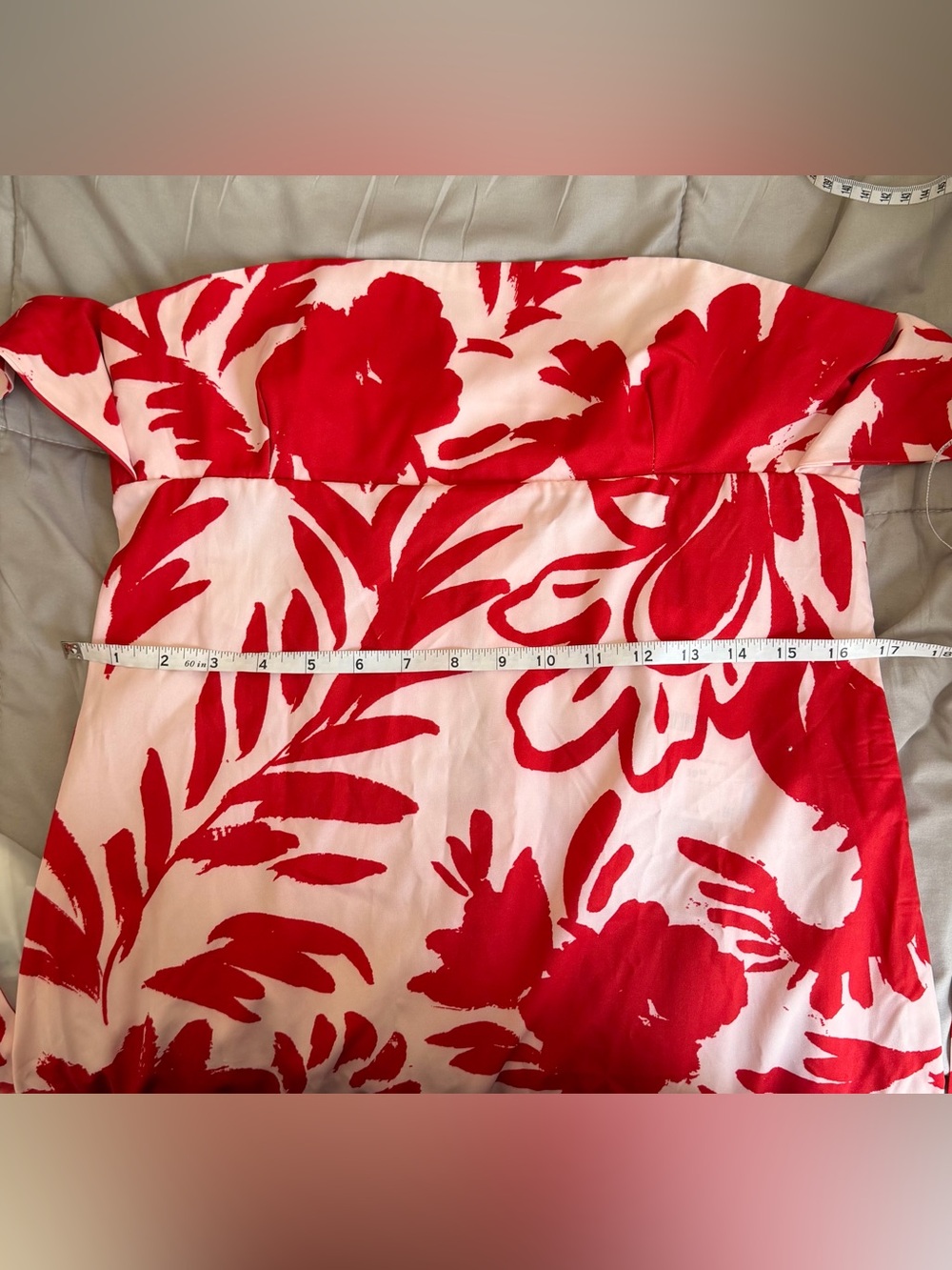 NWT Zara Printed Halter Midi Dress Red Tropical Floral Size L - Picture 15 of 15